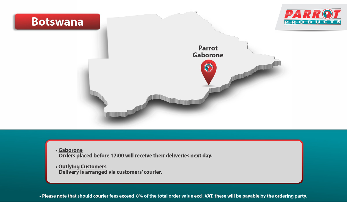 Parrot Products Botswana - Gabarone Delivery Schedule