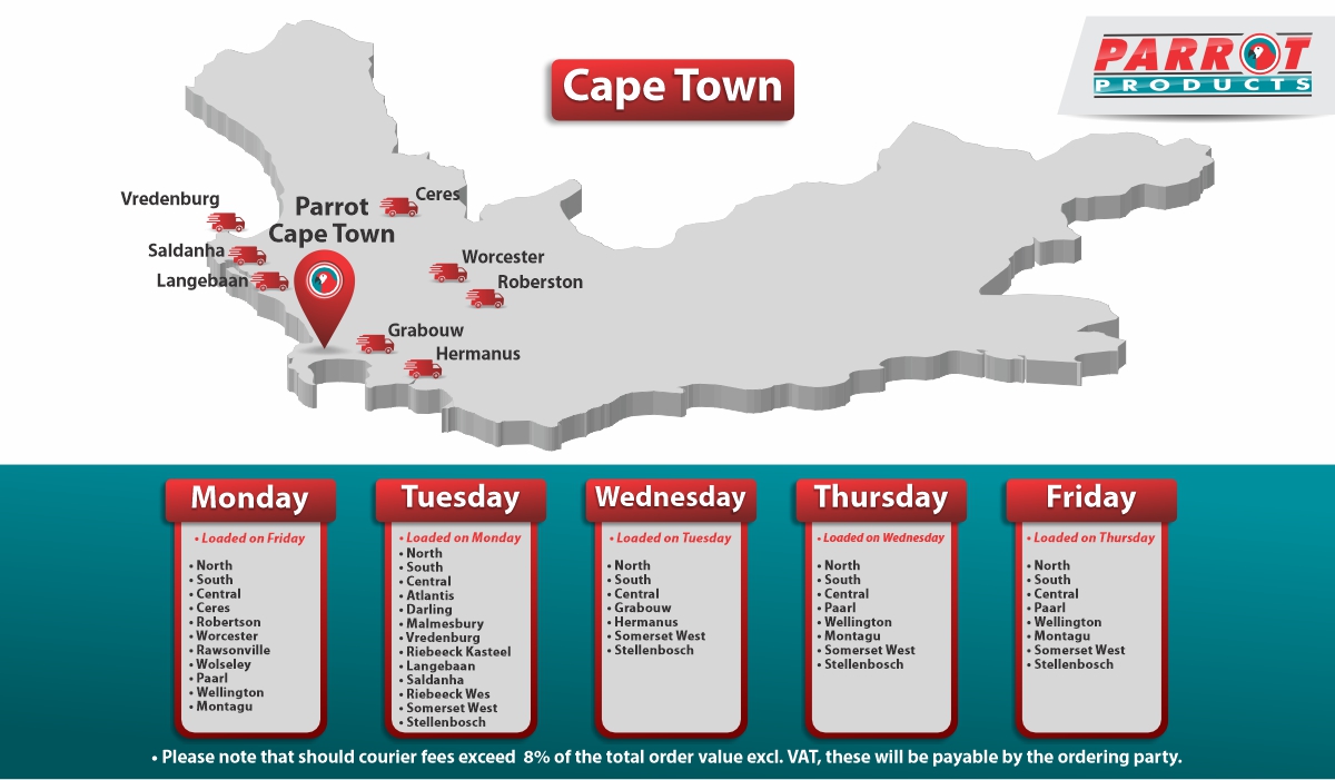 Parrot Products Cape Town Delivery Schedule