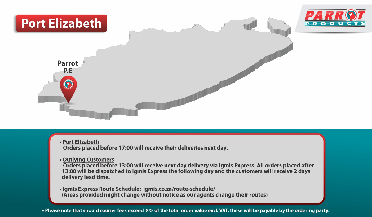 Parrot Products Port Elizabeth Delivery Schedule