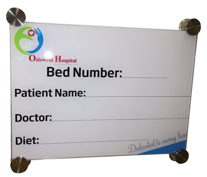 Printed Hostpital Glass Whiteboard