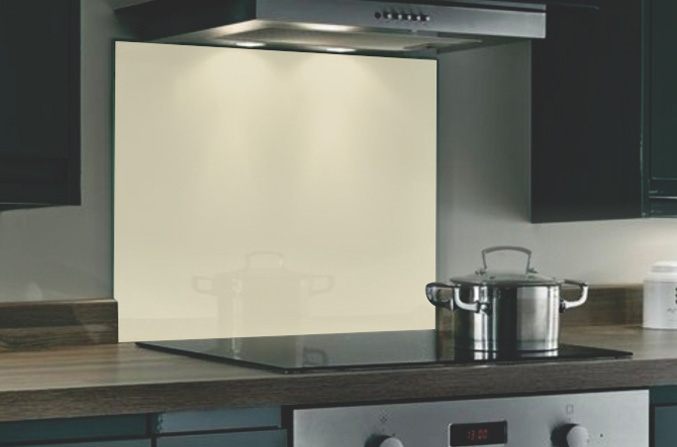 Ivory Satin Hob Splashback