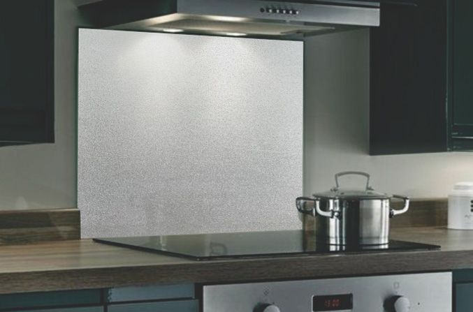 Metallic Silver Hob Splashback