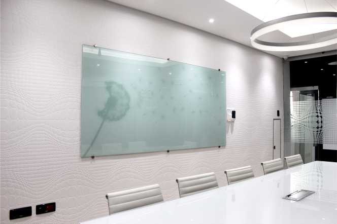 Printed Glass Whiteboard in a Boardroom