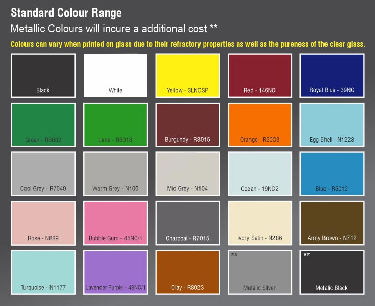 Solid Printed Glassboard Colors